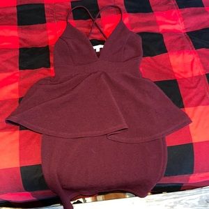Maroon cross back dress
